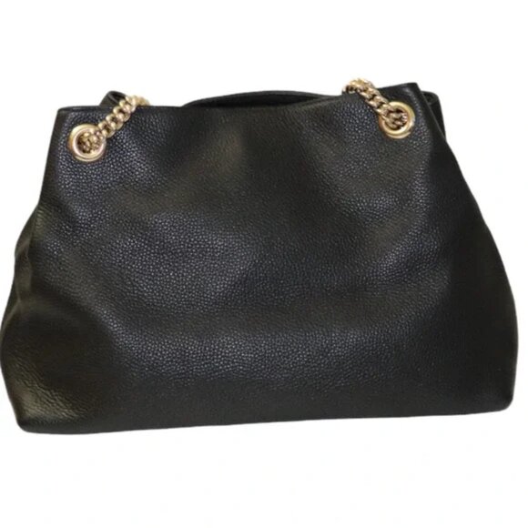 GUCCI Soho Interlocking G Chain Bag Shoulder Tote Leather Black - Picture 2 of 9